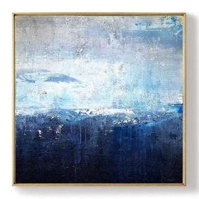 Deep Blue Sea Abstract Art Sky Landscape Painting,Sea Level Abstract Oil Painting,Abstract Oil Painting,Large Wall Sea Painting