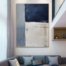 Blue Grey Abstract Painting On Canvas Original Hand Painted Painting Blue Abstract Painting Modern Minimalist Geometric Art Abstract Decor
