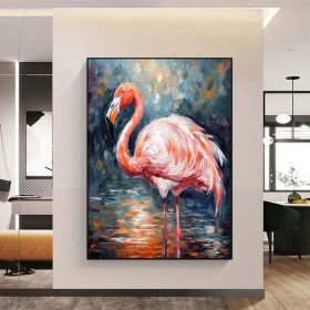 Flamingo Painting Wildlife Painting Original Pink Flamingo Animal Canvas Wall Art Bird Oil Painting Trendy Flamingo Artwork Bird Painting