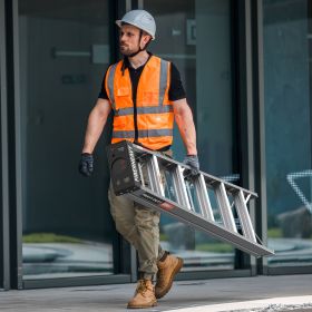 Fibreglass Step Ladder 6-foot 250lbs gray