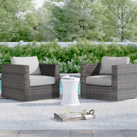 Comfort-Ready Fully Assembled Patio Chair with Plush Cushions ��� Ideal for Outdoor Relaxation